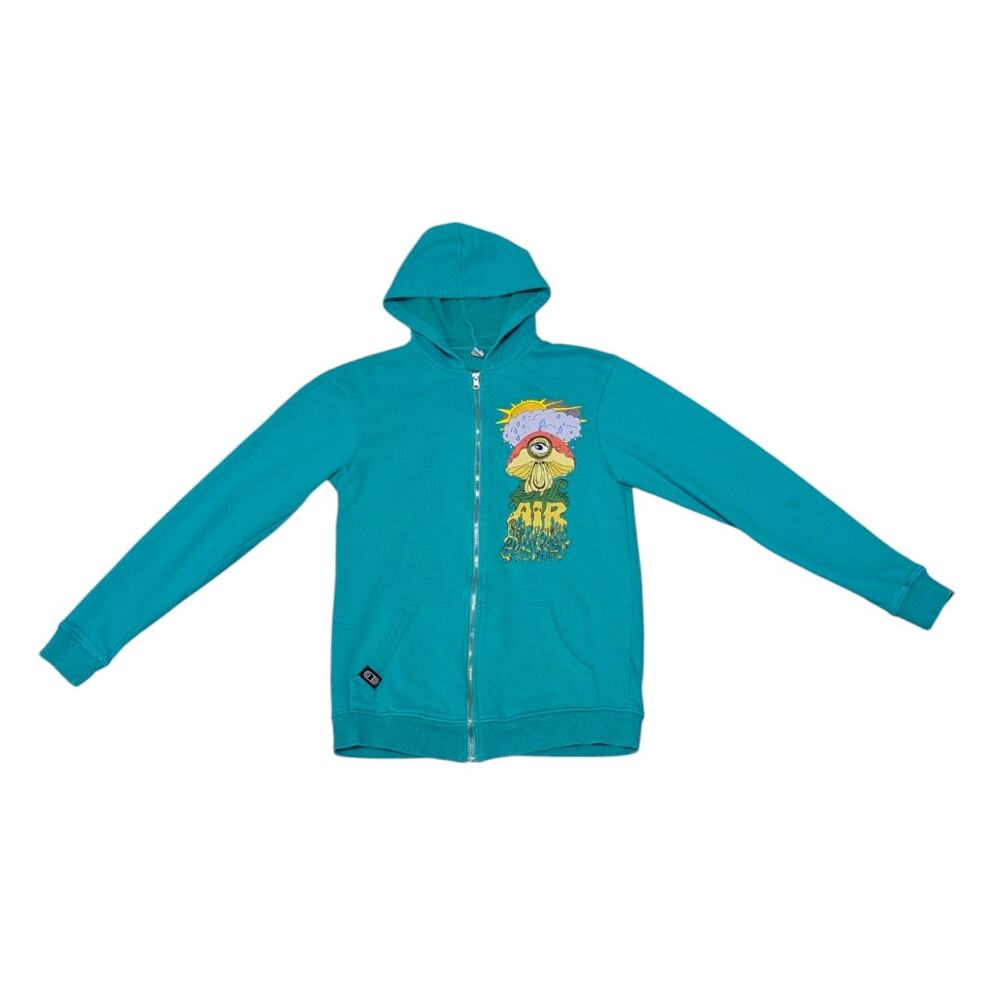 Airblaster Full Zip Hooded Jacket Mushroom Cloud Snowboarding Skiing Winter Blue